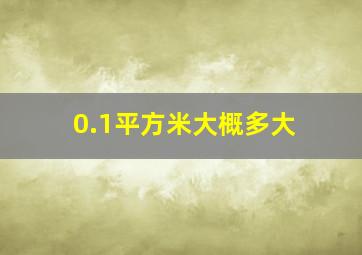 0.1平方米大概多大