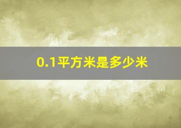 0.1平方米是多少米