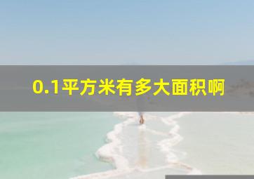 0.1平方米有多大面积啊