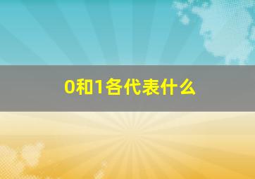 0和1各代表什么