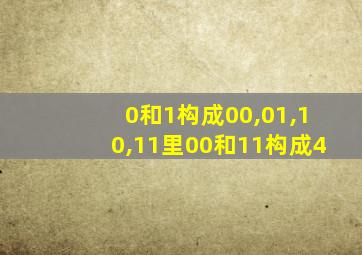 0和1构成00,01,10,11里00和11构成4