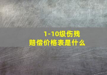 1-10级伤残赔偿价格表是什么