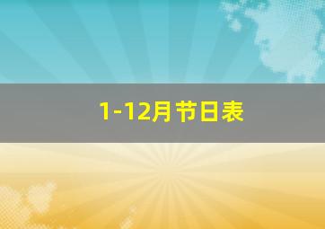 1-12月节日表