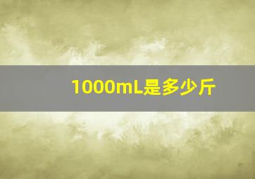 1000mL是多少斤