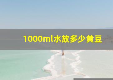 1000ml水放多少黄豆