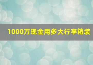 1000万现金用多大行李箱装