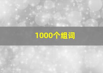 1000个组词