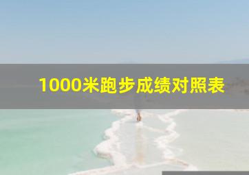 1000米跑步成绩对照表