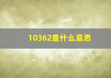 10362是什么意思