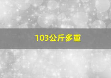 103公斤多重