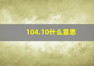 104.10什么意思