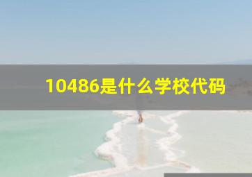 10486是什么学校代码