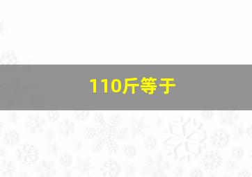 110斤等于