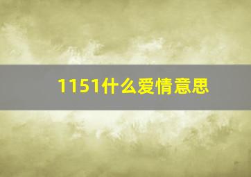 1151什么爱情意思