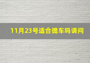 11月23号适合提车吗请问