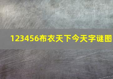 123456布衣天下今天字谜图