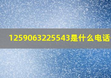 1259063225543是什么电话号码