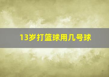 13岁打篮球用几号球