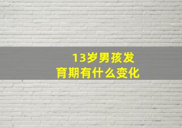 13岁男孩发育期有什么变化