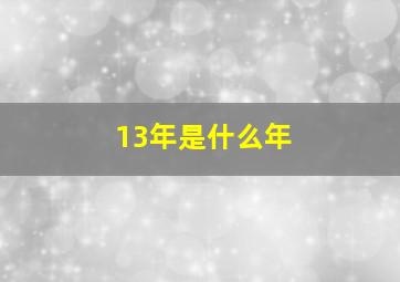 13年是什么年