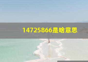 14725866是啥意思