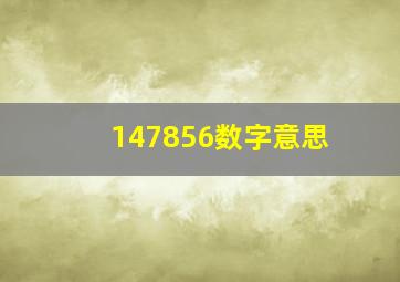 147856数字意思