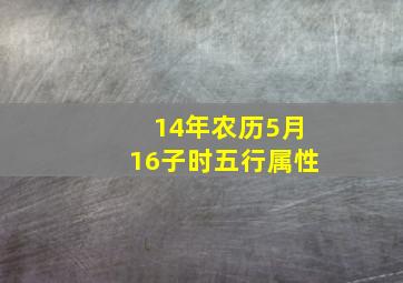 14年农历5月16子时五行属性