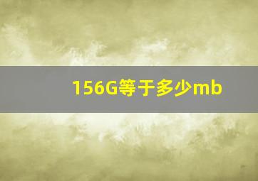 156G等于多少mb