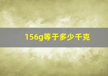 156g等于多少千克