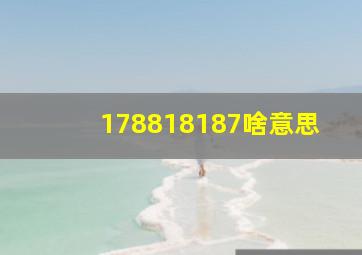 178818187啥意思