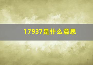 17937是什么意思