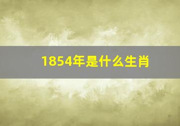 1854年是什么生肖