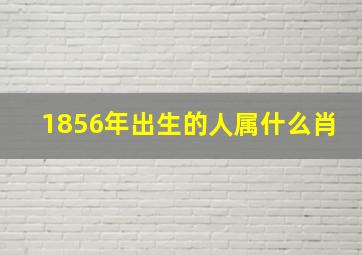 1856年出生的人属什么肖