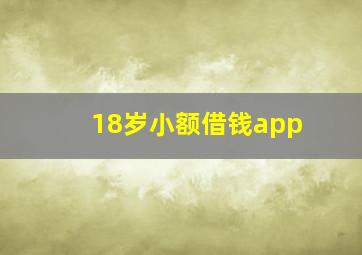 18岁小额借钱app