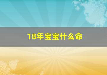 18年宝宝什么命