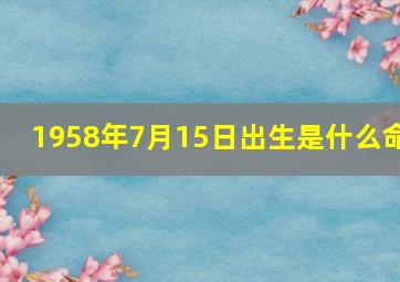 1958年7月15日出生是什么命