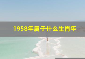 1958年属于什么生肖年