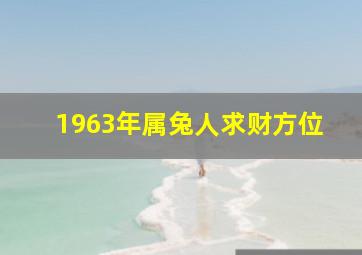 1963年属兔人求财方位