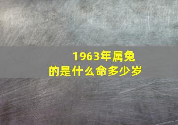 1963年属兔的是什么命多少岁