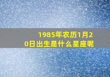 1985年农历1月20日出生是什么星座呢