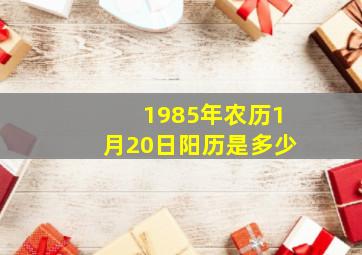 1985年农历1月20日阳历是多少