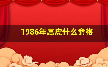 1986年属虎什么命格