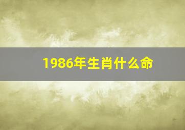 1986年生肖什么命