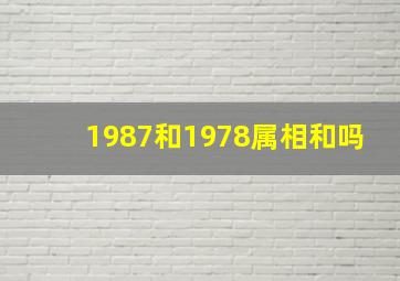 1987和1978属相和吗