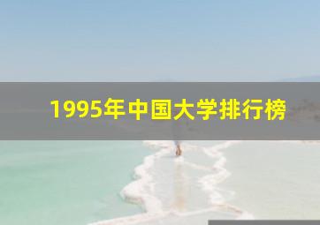 1995年中国大学排行榜