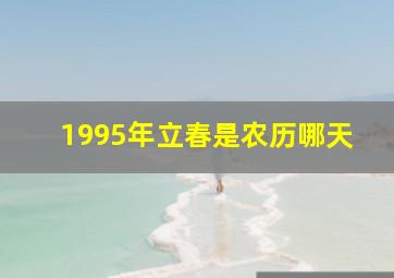 1995年立春是农历哪天