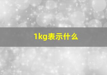 1kg表示什么