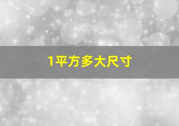 1平方多大尺寸