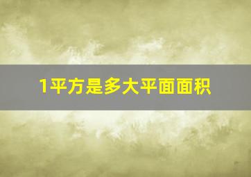 1平方是多大平面面积