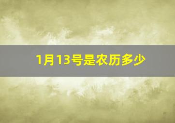 1月13号是农历多少